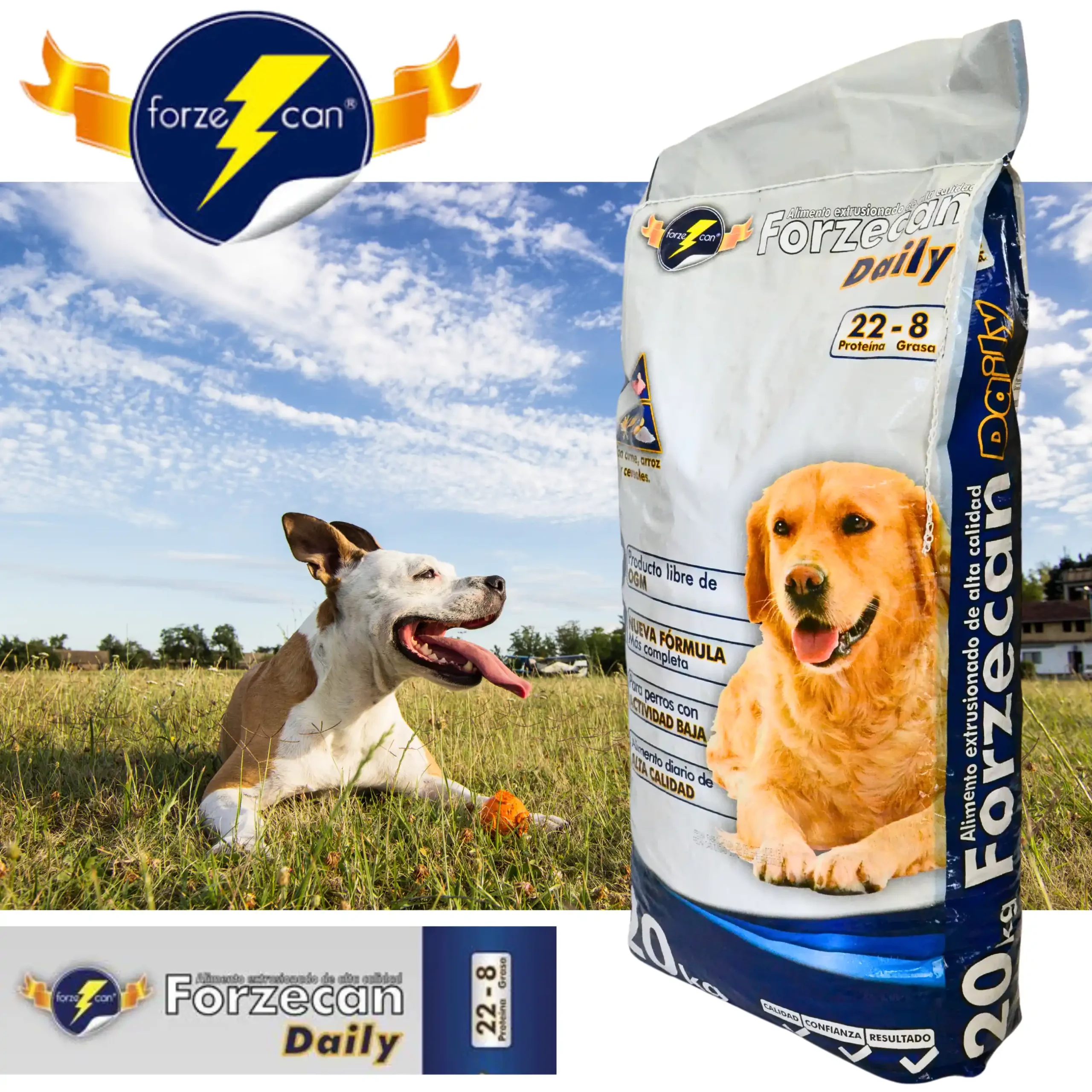 Karma Dla Psa Sucha 40% Mięsa Bez GMO FORZECAN DAILY - 20kg - obrazek 3