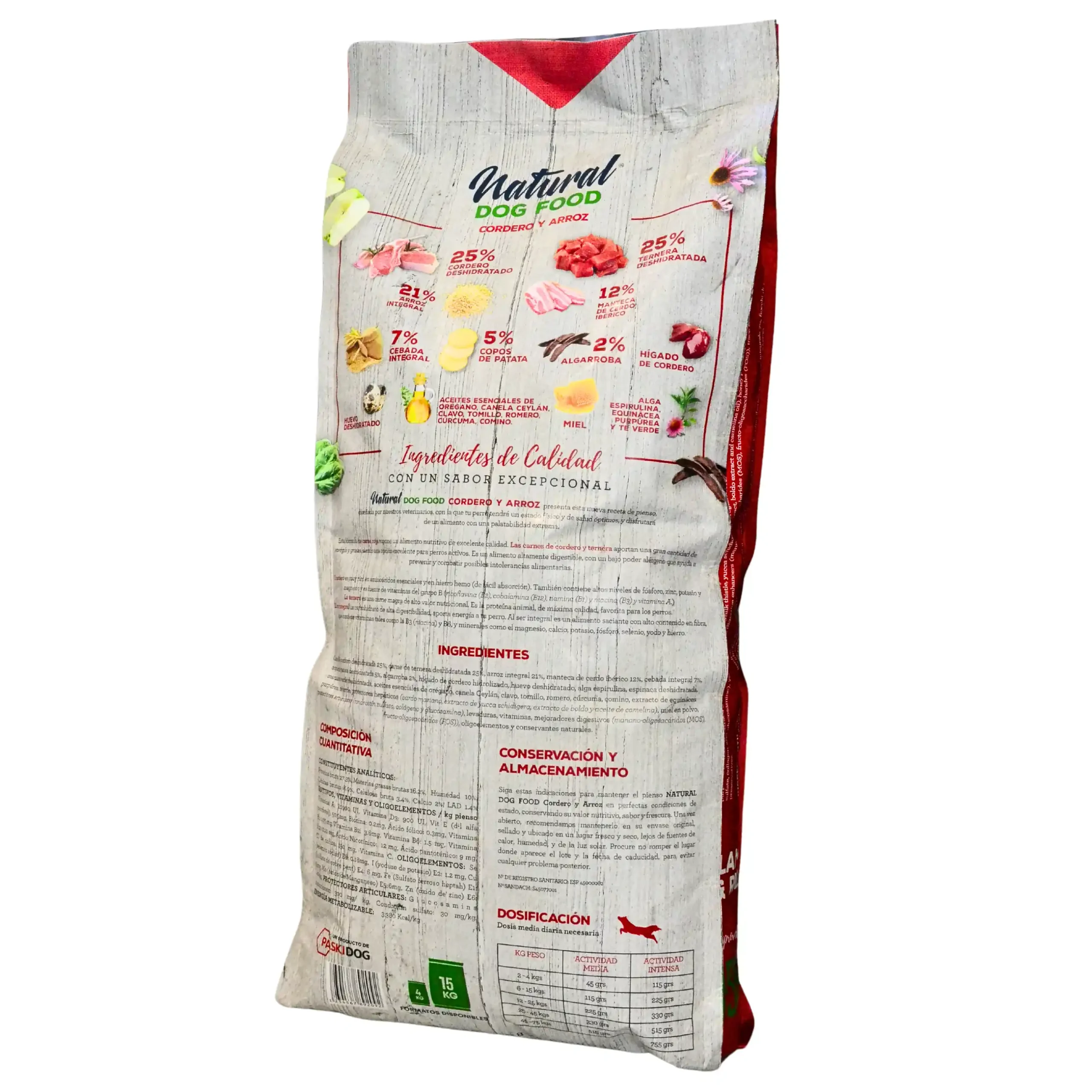 Karma Dla Psa Sucha 62% Jagnięcina & Cielęcina 15kg NATURAL DOG FOOD - obrazek 2
