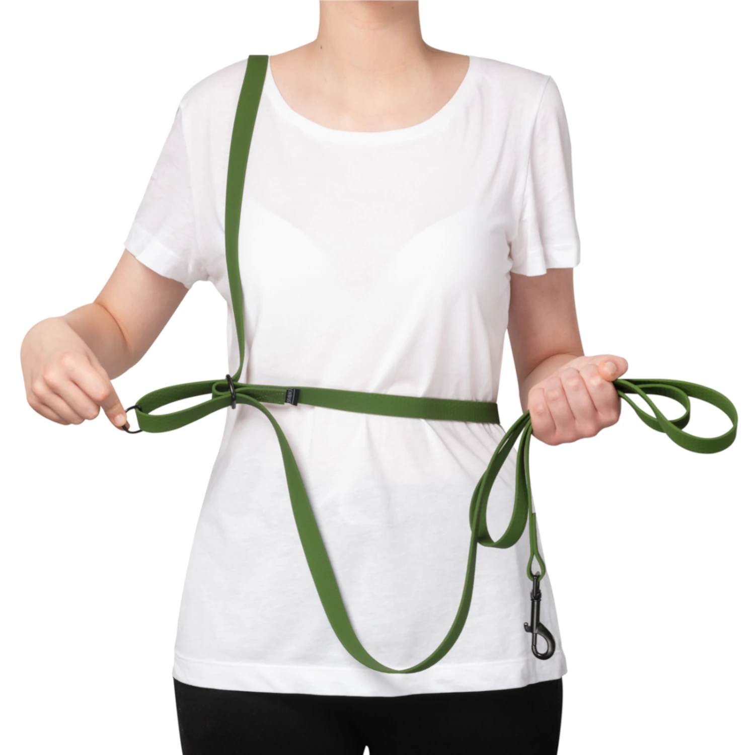 Regulowana smycz wodoodporna KHAKI - obrazek 5