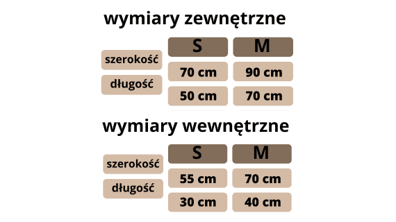 wymiary legowisk FUUFEE