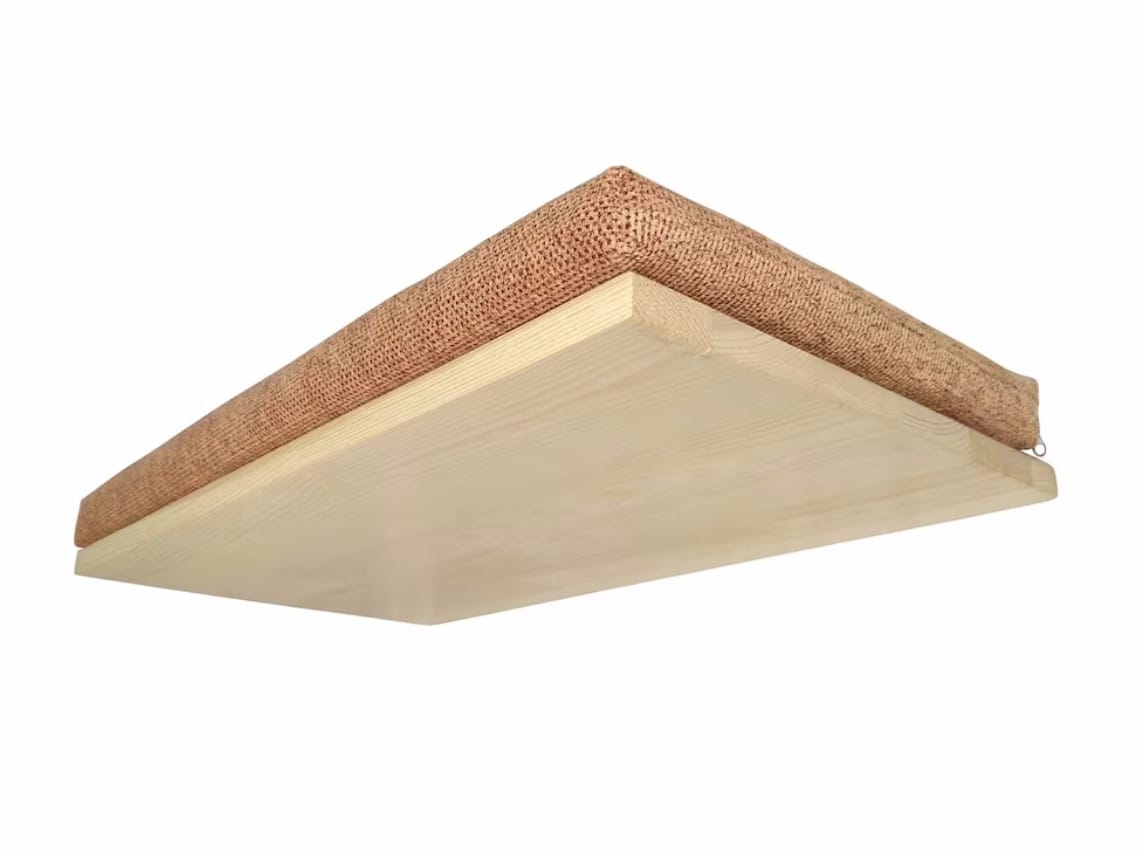 Drewniana półka ścienna dla kota, wisząca PŁASKA 75 cm SH-F75 - obrazek 7